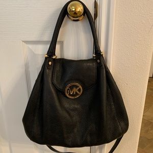 Michael Kors Black soft leather hobo satchel